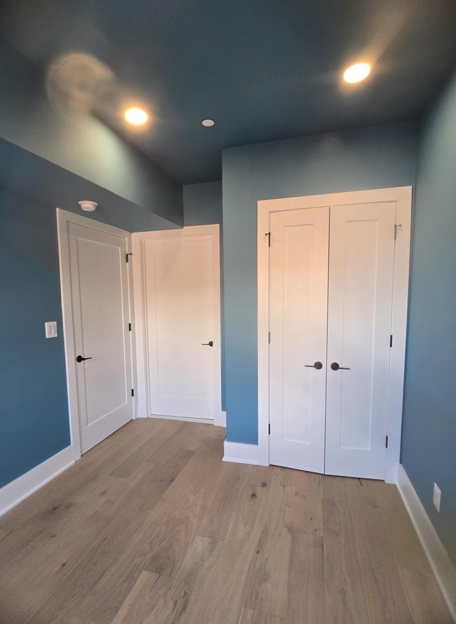 blue painted room in home