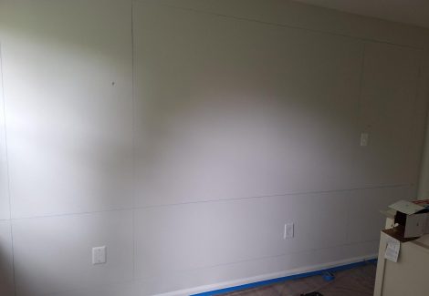 wall with drawn lines for trim project