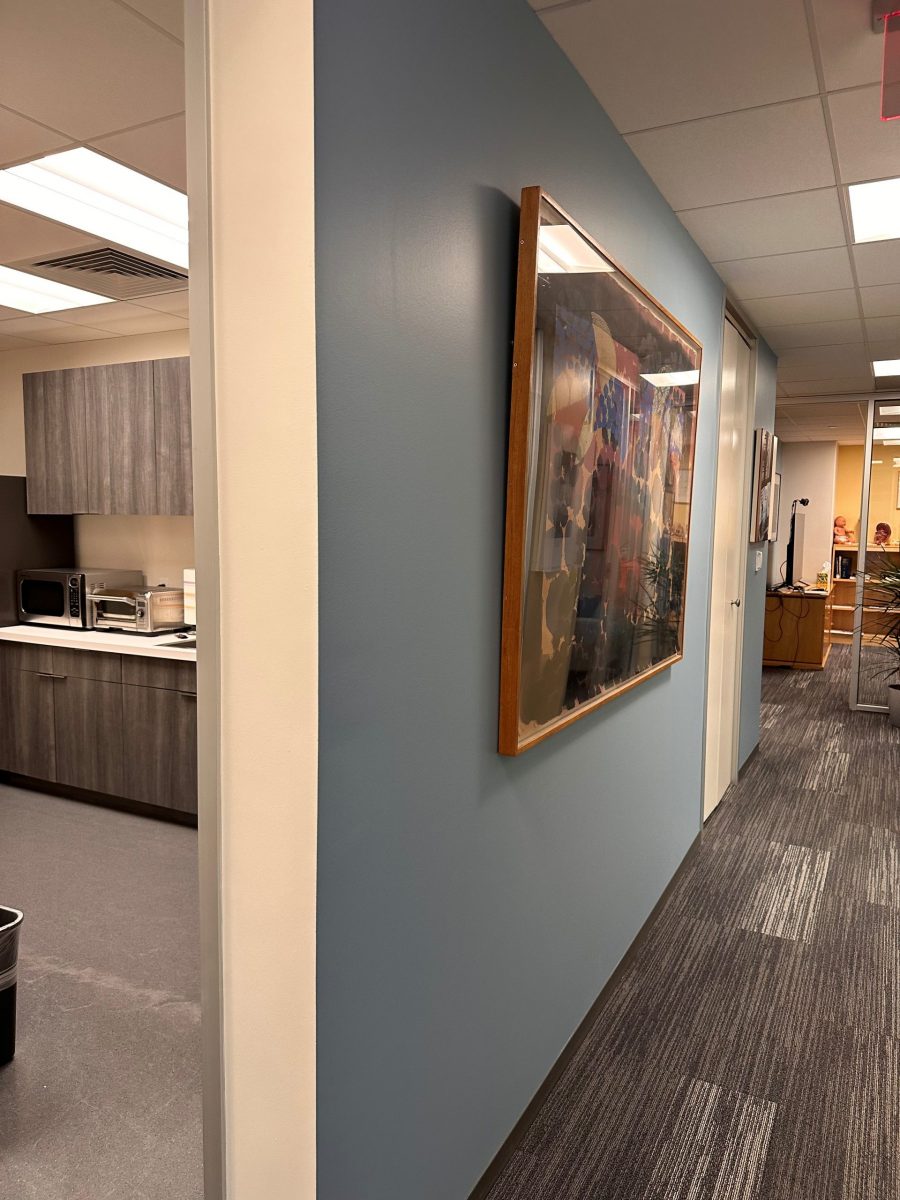 blue painted office hallway Preview Image 2