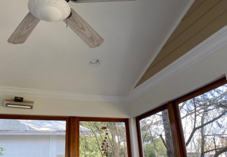 Repainted Balcony Ceiling with white paint