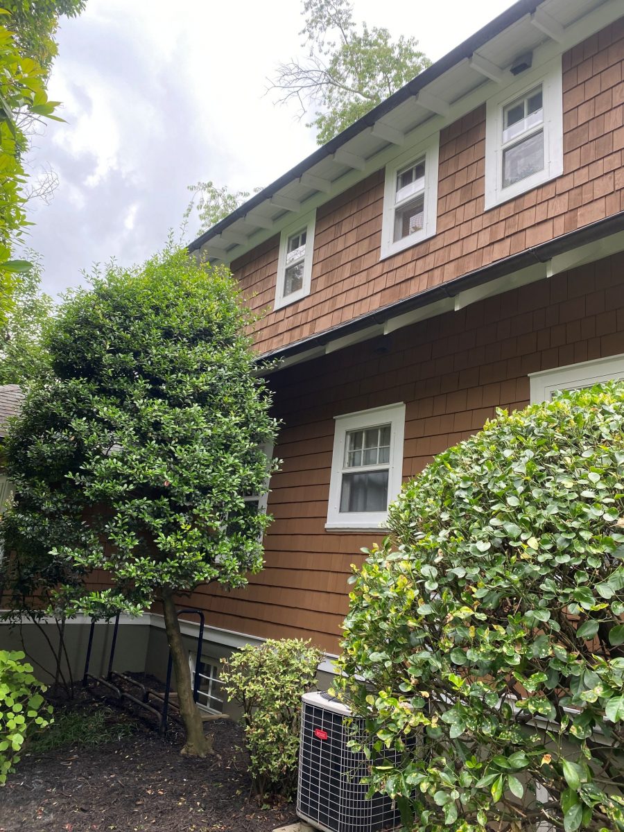side of house with cedar shake siding and white trim Preview Image 6