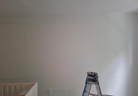 wall with drawn lines for trim project