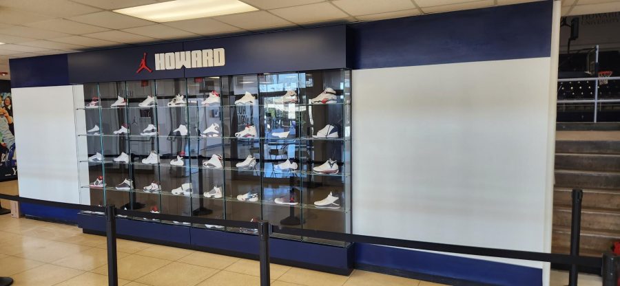 shoe display wall in university lobby Preview Image 1