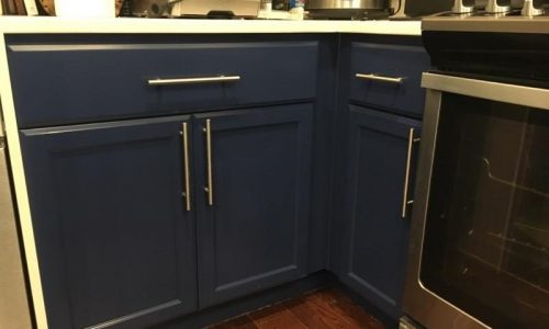 Another View of the Navy Blue Cabinets