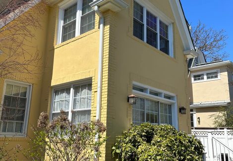 Brick and Stucco Exterior Side View