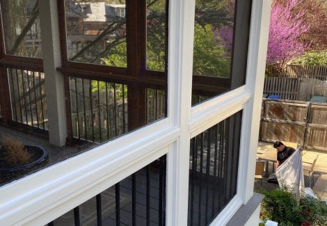 Side view of the Wood Repainted white