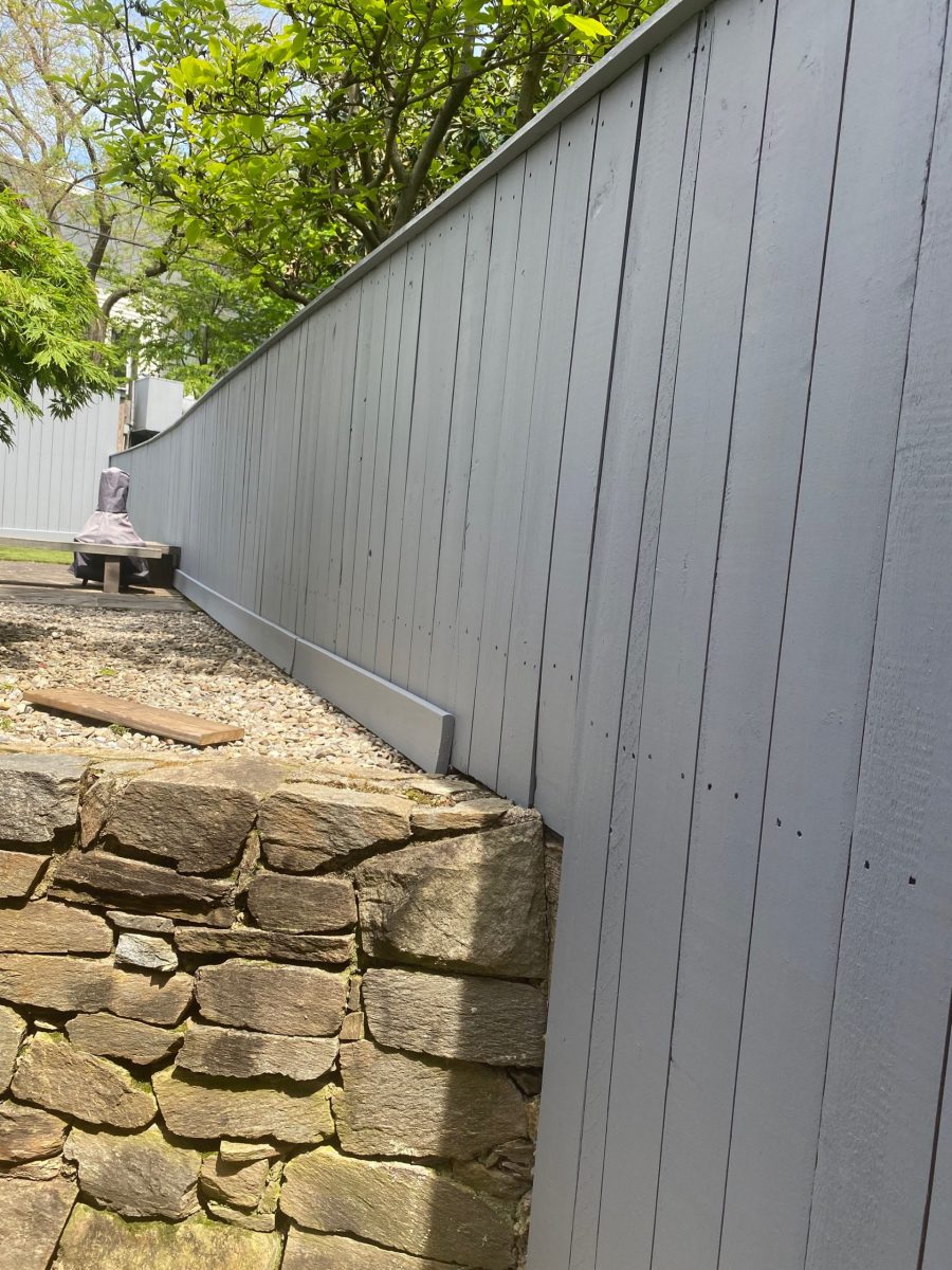 Fence Repainted a Neutral Gray coat