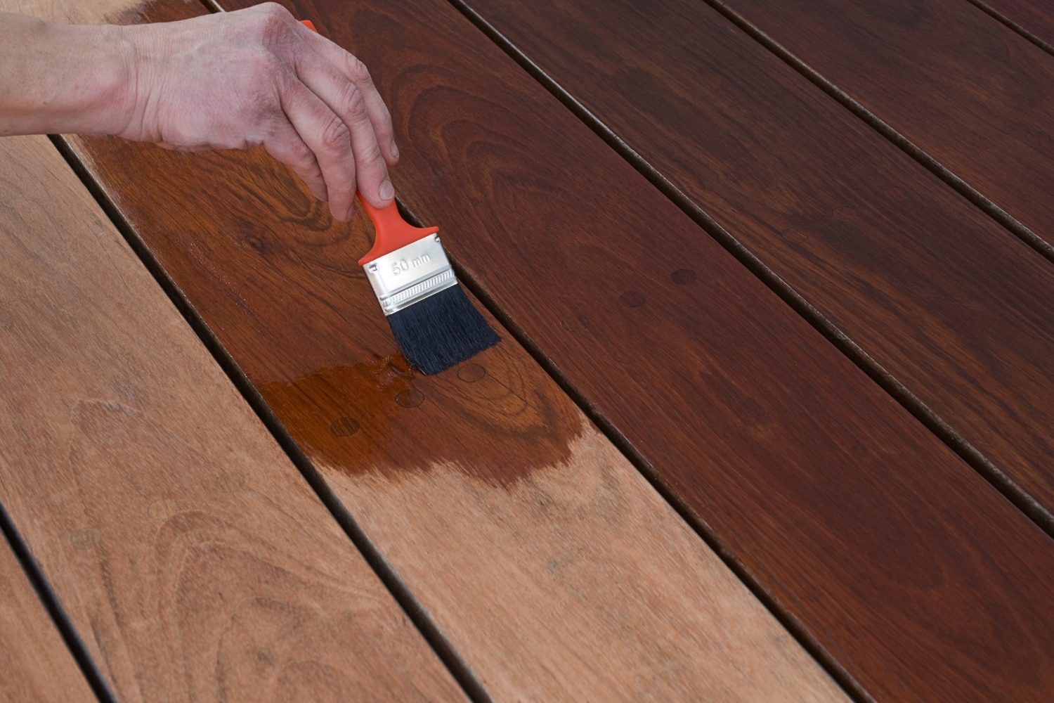 staining the deck photo