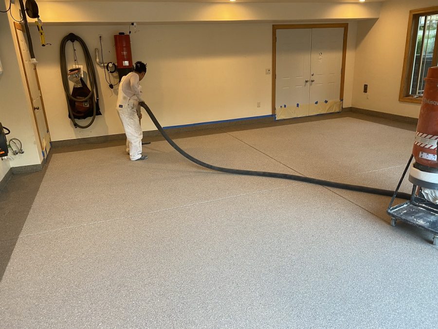 Garage floor coating in progress. Preview Image 3