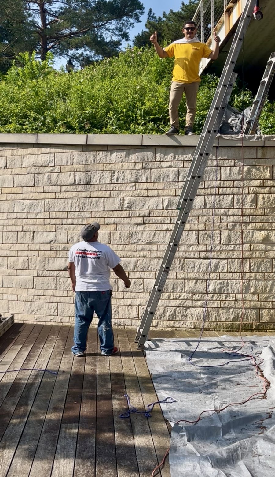 painters with a ladder beneath a bridge Preview Image 4