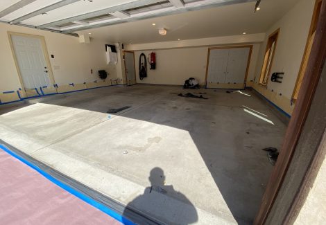 Garage floor coating before picture