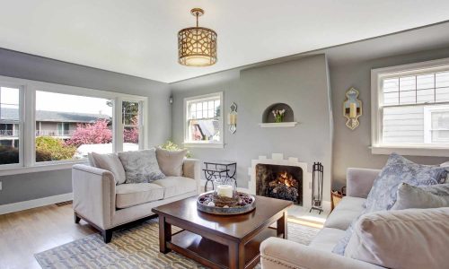 Gray Living Room Painting