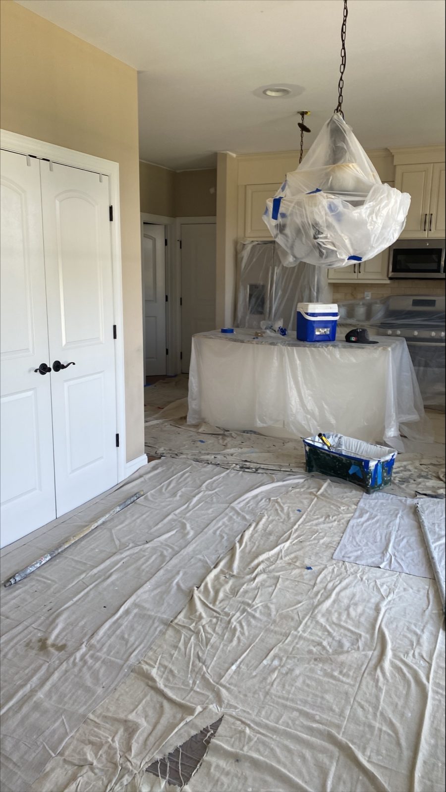house interior covered up by our team to prevent mess while painting Preview Image 1