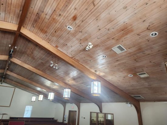 Philadelphia church interior repaint after photo full ceiling view