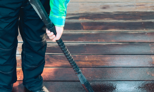 Power Washing a Deck