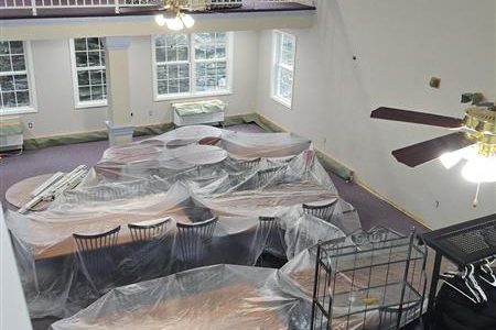 Two Story Dining Room Transformation (During)