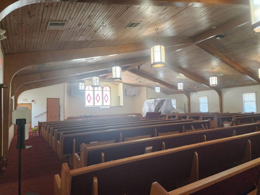 Philadelphia church interior repaint after photo of rows of pews Preview Image 12