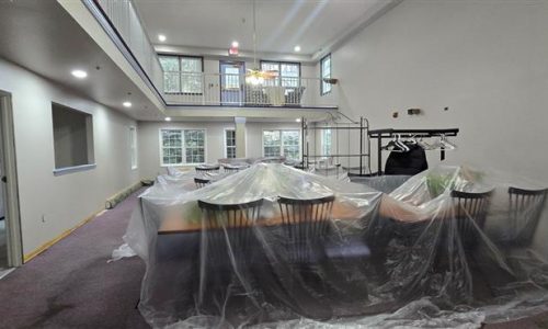 Two Story Dining Room Transformation (During)