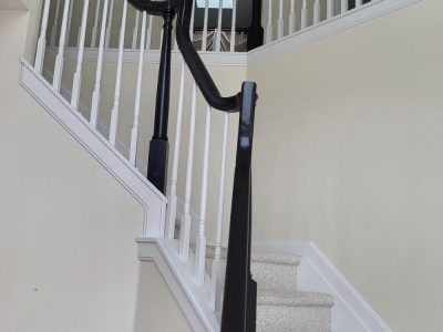 Interior painting project view of stairwell