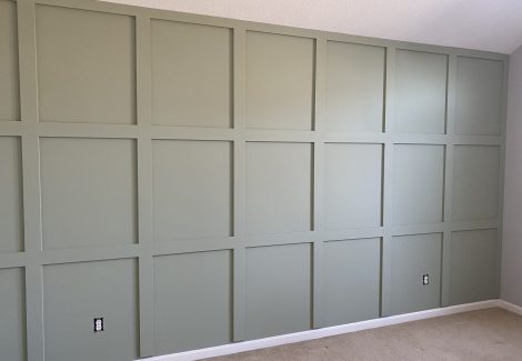 Board and Batten Accent Wall in SW Clary Sage