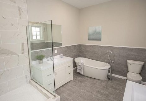 interior house painting project bathroom