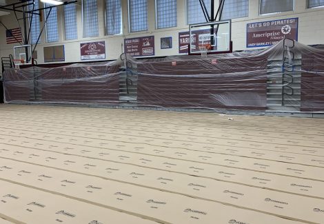 school gym painting preparation