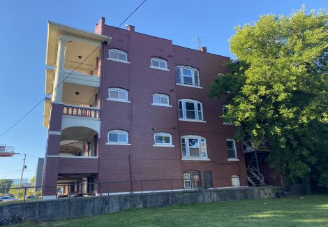 twin tower apartment buildings after painting