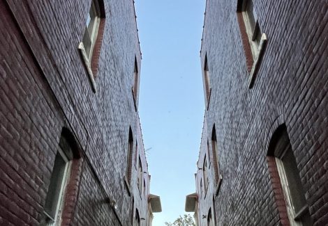 twin tower apartment buildings after painting