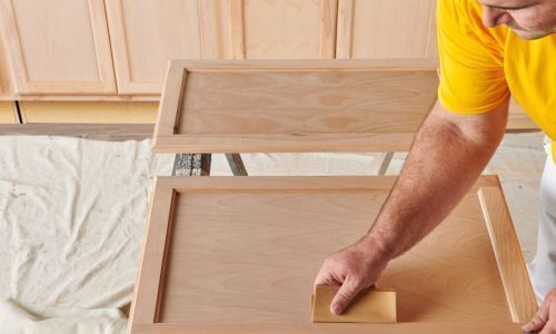 Cabinet Surfaces are Sanded & Prepped