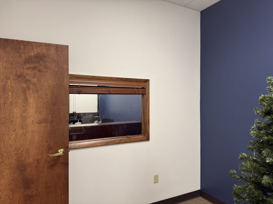 blue and white painted office space Preview Image 2