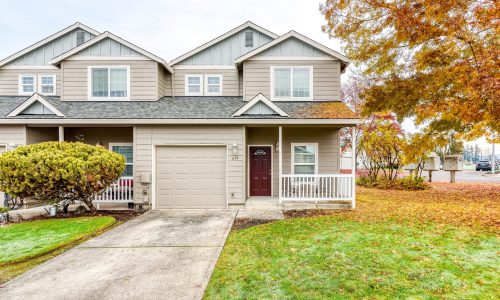 Lawn View - Tan Base, Light Grey Roof, White Trim