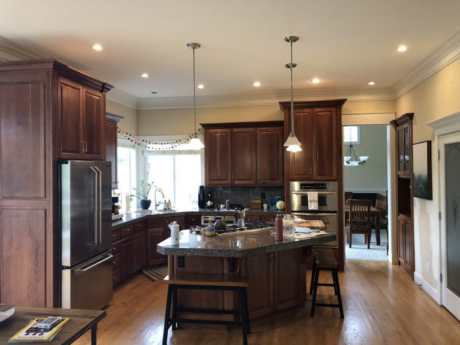 kitchen before paint job dark brown Preview Image 7