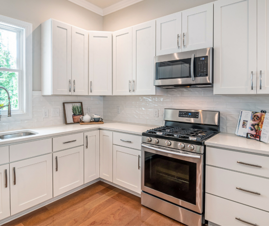 repainted white kitchen interior