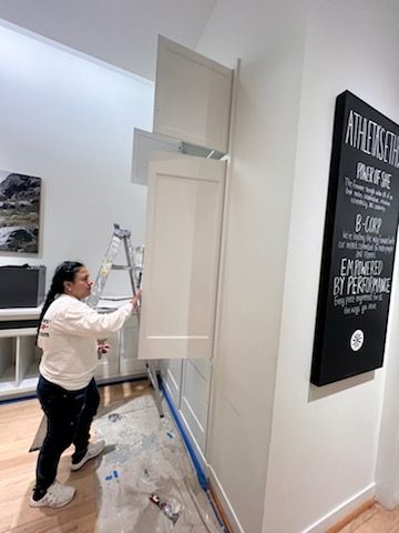 In progress photo of commercial interior painting project at an Athleta location in Wilmington, NC - angle 3 Preview Image 1