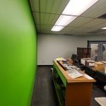 office wall painted green in winnipeg, MB 