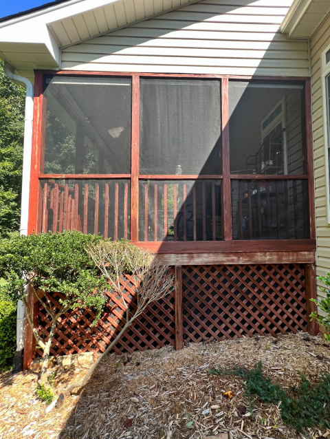 Screened Porch & Deck Staining Before
