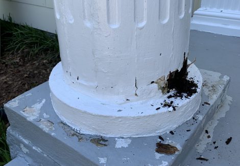 Front Porch Columns Before Repair Washington Park, NC