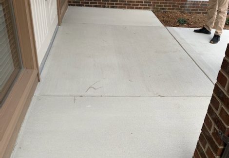 Church Walkway Before Concrete Staining in Clemmons, NC