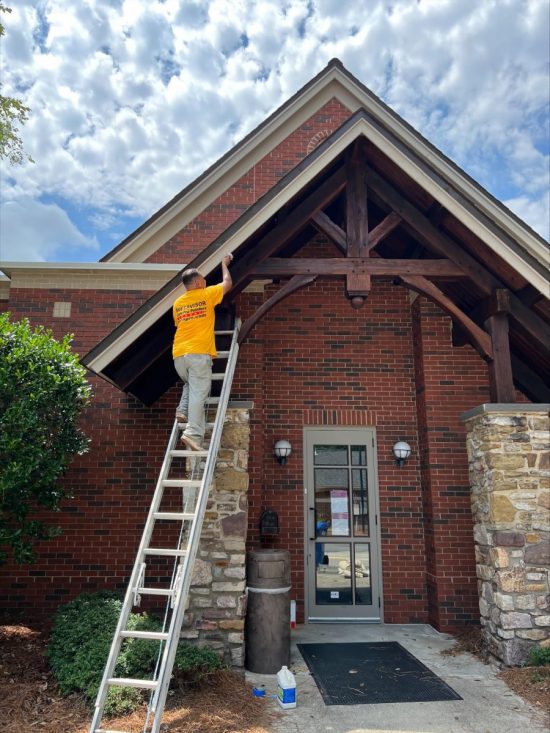Commercial painting for soffits & fascias for retail spaces and offices in greater Winston-Salem.