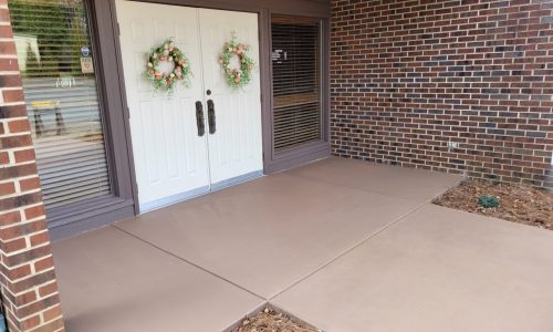 Church Walkway Concrete Staining