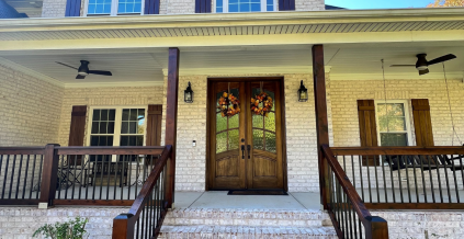 Porch Railing & Posts Staining