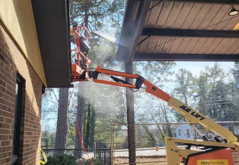 Power washing park shelter