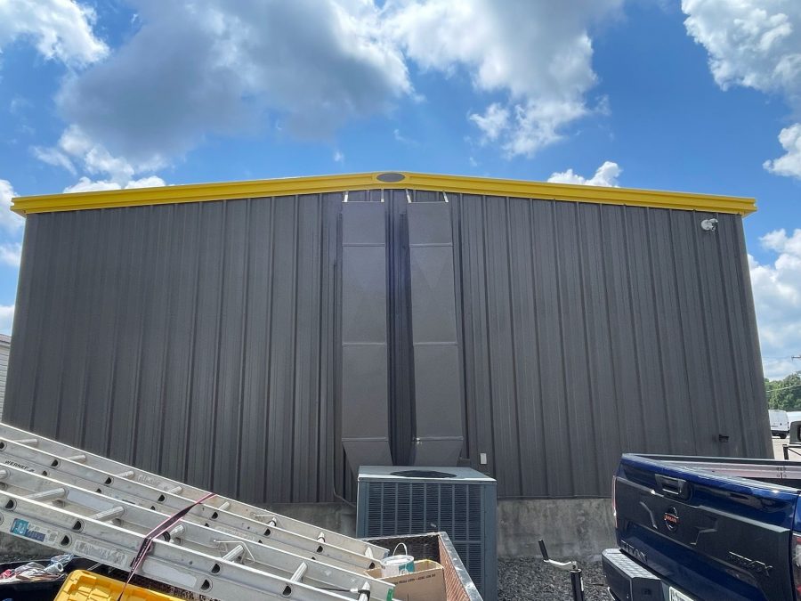 Backside of industrial facility for Leonard Trucking painting. Preview Image 2