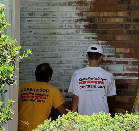 CertaPro Painters of Winston-Salem Crew Lime-Washing Bricks