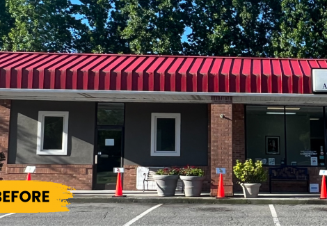 Veterinarian Clinic in Rural Hall Before Brick Limewash