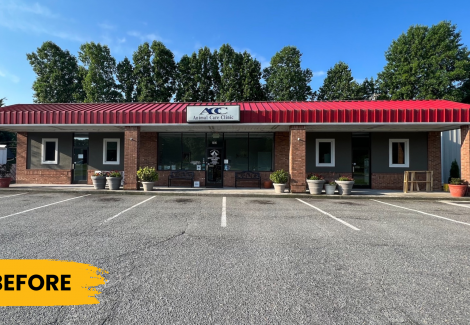 Veterinarian Clinic in Rural Hall Before Limewash