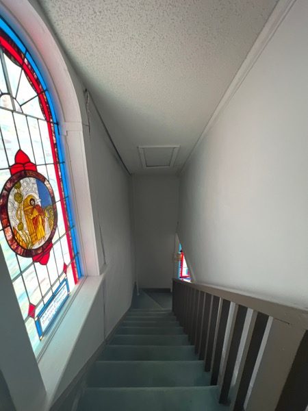 Stairway wood restoration and wall painting in Zion Baptist Church in Winston-Salem Preview Image 4