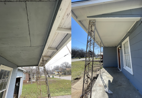 Rotted Wood Awning Restored