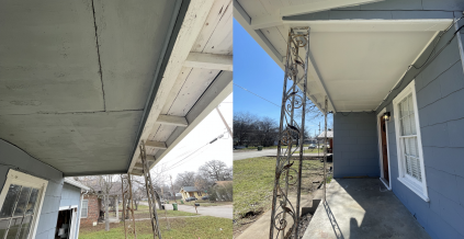 Rotted Wood Awning Restored