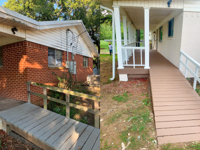 Wood Deck Ramp Before and After